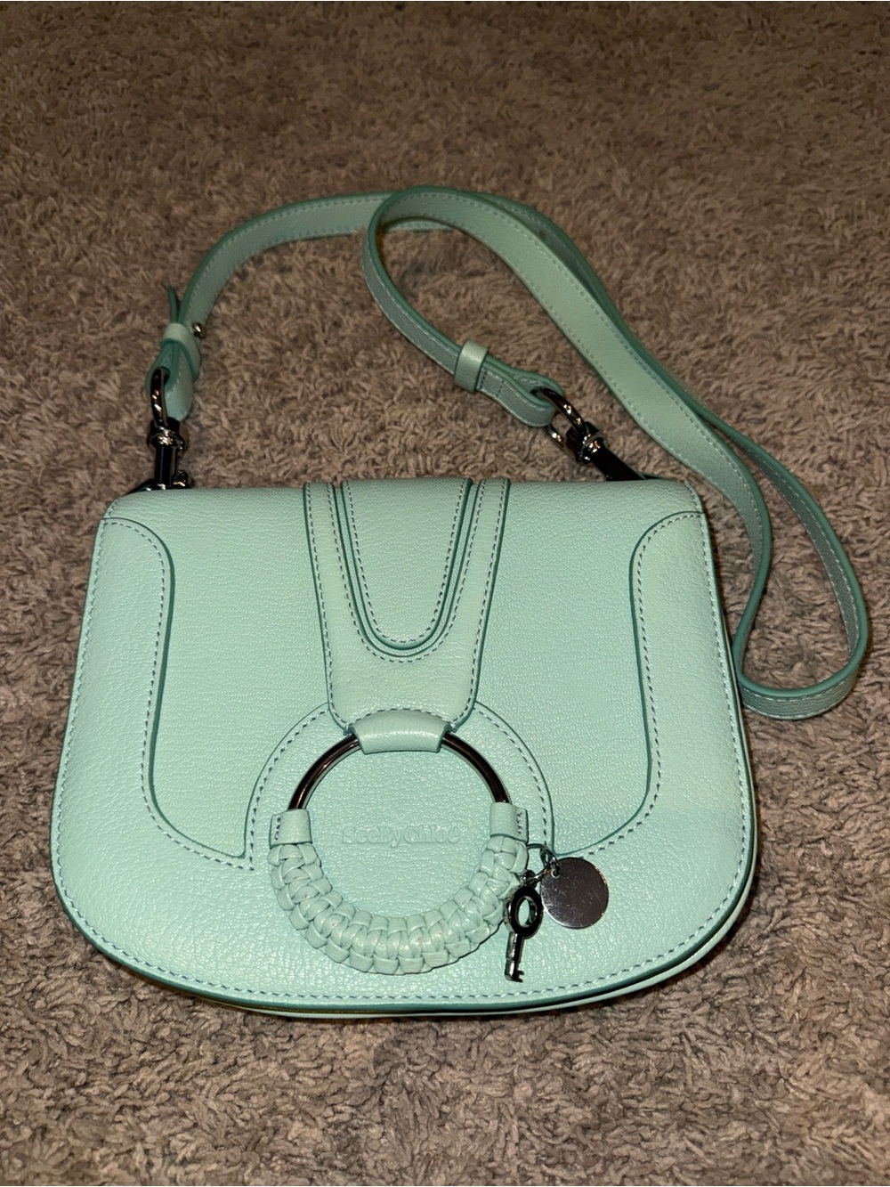 See By Chloé Mint Green Leather Crossbody Bag